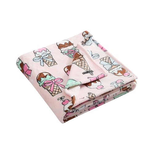 Betsey Johnson - Blanket, Buttery-Soft Throw Blanket for Couch or Bed, Boldly Plush & Oversized Bedding (Coquette Ice Cream Pink, 50" x 70") - color: Coquette Ice Cream Pink