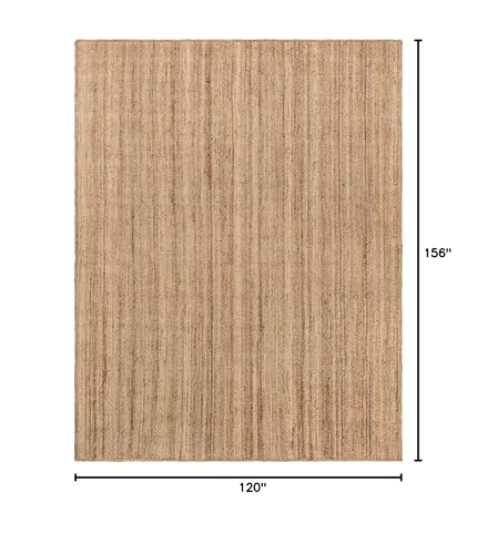 Rugs.com - Braided Jute Rug – 10' x 13' 1 Natural Hand Braided Jute Rug – Eco-Friendly, Coastal Style for Living Rooms and Large Offices - size: 10' x 13' (Rectangular)