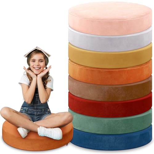 GlikCeil 8 Pcs Round Floor Pillow Cushions for Kids Classroom 15'' Soft Flexible Seating Chair Floor Seats for Reading Corner Playroom - Winter & Spring School Supplies (Gilded Earth Collection) - color: Gilded Earth Collection