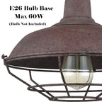 DAYCENT Rustic Semi Flush Mount Ceiling Light Barn Style Light Fixture Farmhouse Metal Cage Ceiling Light 1-Light Industrial Wire Caged Flush Mount Light Rust Finish for Hallway Foyer Kitchen - color: Hard-wired Ceiling