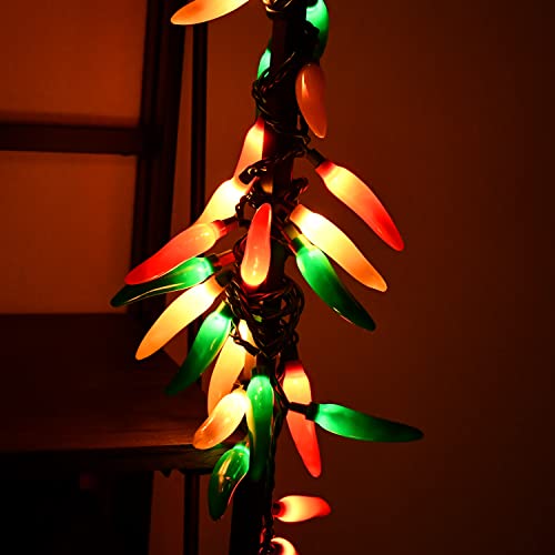 Multicolor Chili Pepper Lights, 13.6Ft Christmas Decorative String Lights with 35 Red Green Yellow Chili Light, Connectable Chili Pepper Lights for Outdoor Indoor Xmas Party Kitchen Garden - color: Multicolor Chili Pepper Light