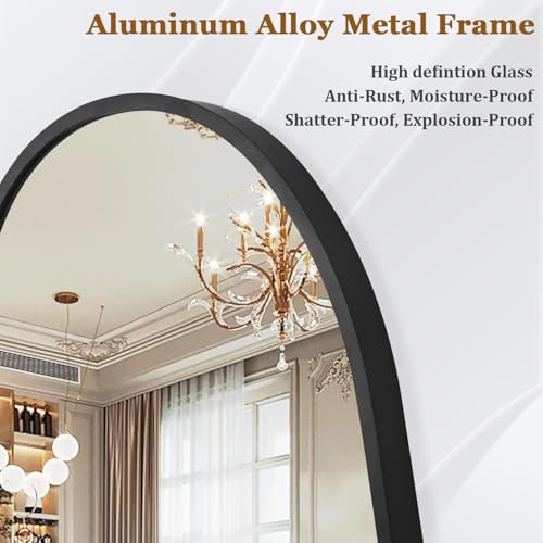 Irregular Wall Mirror, Black Wall Mirrors Decorative 30"x18" Asymmetrical Bathroom Mirrors Aluminum Alloy Frame for Bedroom, Living Room, Cloakroom, Entryway Large - color: Black-9