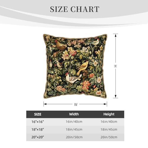 Vintage Floral Animal Velvet Pillow Covers 20x20 Inch Black Green Flowers Leaf Throw Pillows for Couch Farmhouse Cushion Covers Pillowcase Boho Chinoiserie Pillow Cases for Sofa Bed Outdoor Decor - color: Chicken, size: 20" x 20" (Pack of 1)