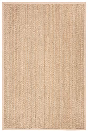 Safavieh Area Rug 6x8 - Natural Fiber Collection - Natural & Beige, Seagrass, Herringbone Pattern with Border (NF115A) - color: Natural/Beige, size: 6' x 8' (Rectangular)