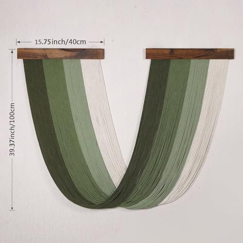 HVEST Large Green Macrame Wall Hanging Boho Wall Decor Macrame Wall Art for Living Room Bedroom Home Office Dining Room Nursery Apartment Decor Woven Tapestry - color: Sage Green