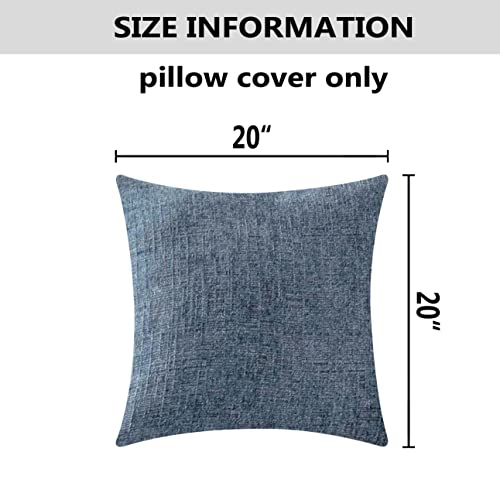 Home Brilliant Blue Throw Pillows Set of 2 Square Textured Plush Decorative Throw Pillow Covers for Bed Couch Car, Jeans Blue, 20 x 20 inch(50x50cm) - color: Jeans Blue, size: 20" x 20" (Pack of 2)