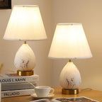Modern Ceramic Table Lamps Set of 2 for Nightstand, Touch Dimmable Small Bedroom Lamp for Night Stands, Living Room, Kids Room (Gold of 2 Pack) - color: Gold of 2 Pack
