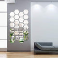 24 Pieces Removable Acrylic Mirror Setting Wall Sticker Decal for Home Living Room Bedroom Decor (Hexagon, 24 Pieces)