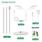 Aumtrly Large Plant Light for Indoor Plants, 2 Head Full Spectrum Grow Light with 68" Adjustable Stand for Growing Large Tall Plants, White Halo Floor LED Grow Lamp with 16 Hour Timer - size: 2 head 68inch/white