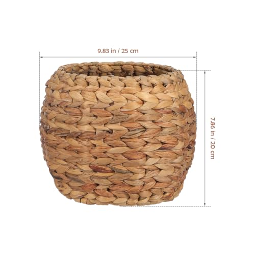 Cabilock Handwoven Hyacinth Planter Basket, Natural Woven Rattan Storage Basket for Small Plants, Eco-Friendly Indoor & Outdoor Decorative Pot Cover for Farmhouse, Boho Home Decor