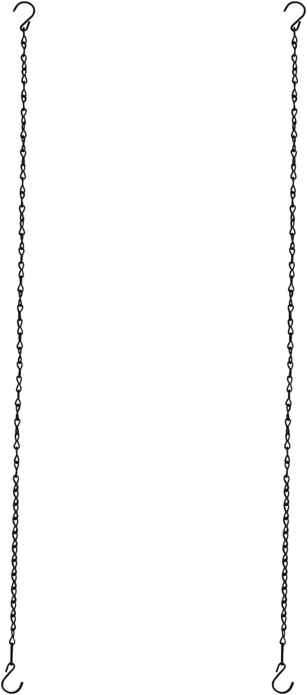 Chain for Hanging Plants,35 Inch Black Hanging Basket Chain Kits with Hooks for Bird Feeder Hanging Plant Extender Porch Wind Chime (Black, 35 Inch-2PCS)