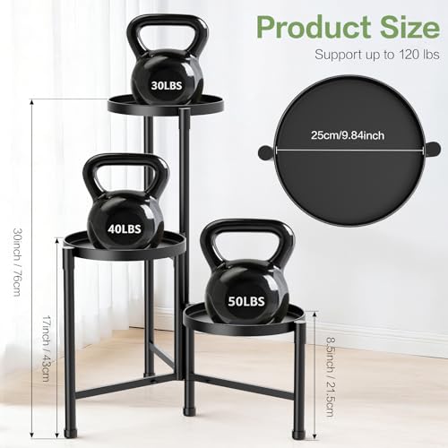 3 Tier Metal Corner Plant Stand Indoor Outdoor, Heightened widened 30'' Tall Multiple Flower Pot Display Holder, Iron Plant Rack Organizer for Living Room Garden Patio Balcony Office (black) - color: 3 Tier，Black