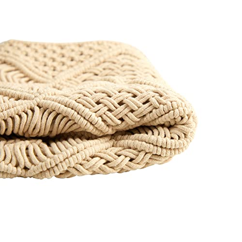 Nearly Natural 18in. Boho Cross Woven Macrame Decorative Pillow Cover