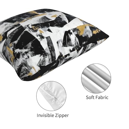 Black White Abstract Throw Pillow Covers 18 X 18 Inch Set of 4 Decorative Cushion Cover Home Decor for Sofa Chair Couch Bedroom Living Room - color: Black White Abstract