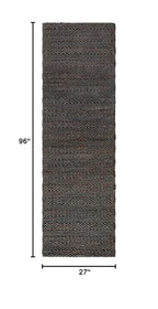 SAFAVIEH Natural Fiber Collection Runner Rug - 2'3" x 8', Charcoal, Handmade Jute, Braided Woven Design, Ideal for Living Room, Bedroom (NF212C) - color: Charcoal, size: 2'3" x 8' (Runner)