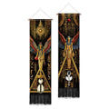 PLIGREAT 2 Pack Egyptian Tapestry with Tassels, Ancient Egypt Goddess Art Wall Hanging Vertical Narrow Egypt Civilization Home Wall Tapestry for Bedroom Living Room, 52" x 13" - color: yellow,brown