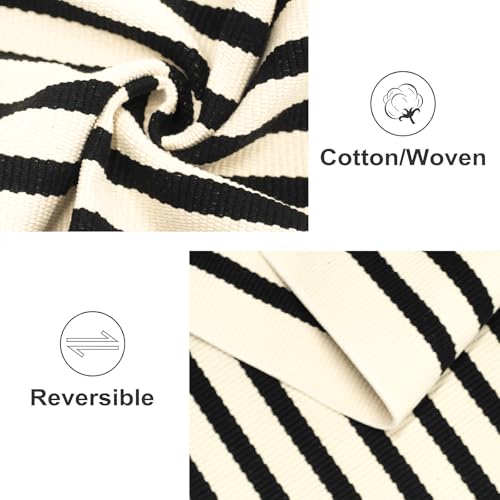 Washable Proch Rug 2.3'X3.6',Beige and Black Entryway Rug Cotton Woven Bathroom Rugs Front Porch Decor for Bedroom/Home Entrance/Front Porch - color: Beige Black, size: 2'4" x 3'7" (Rectangular)
