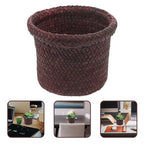 NUOBESTY Round Seagrass Planter Basket: 5.5x7.1" Woven Pots Cover Plant Pots Containers - Wicker Plant Basket Desktop Sundries Container - for