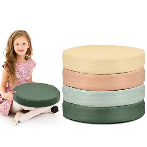 Juexica 4 Pcs Extra Thick Flexible Seating Floor Cushions Assorted Colored Pillow Floor Cushions for Classroom Soft Flexible Seating for Kids Learning Sitting Daycare School Chair (Matcha Color) - color: Matcha Color