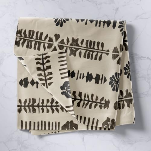 jejeloiu Boho Exotic Tapestry Bohemian Wall Art for Living Room Bedroom Geometric Wall Hanging Blanket Home Decor Medium 59"x59" - color: Beige Black, size: Medium
