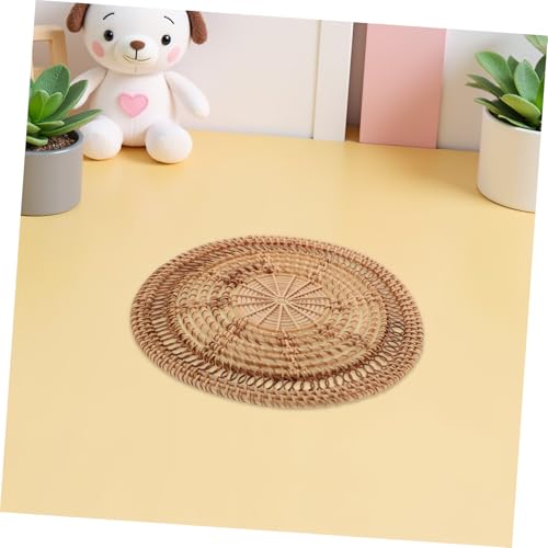 PRETYZOOM Handmade Nordic Woven Wall Basket Decor Bohemian Style Rustic Rattan Wall Art for Living Porch Kitchen for Home Interior