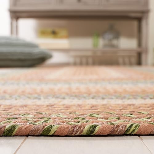 SAFAVIEH Washable Rug Outdoor Braided Collection - 2' x 3', Tan & Multi, Handmade & Reversible, Non-Shedding & Easy to Clean, Ideal for Entryway, Patio, Kitchen, Mudroom, Front Door (BRD314A) - color: Tan/Multi, size: 2' x 3' (Rectangular)