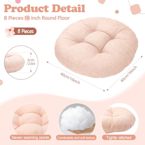 Fumete 8 Pcs 16 Inch Floor Cushions Pillow for Kids Bulk Classroom Round Flexible Seating Floor Cushions for Students Home Daycare School Reading Corner Yoga Meditation Picnic (Cloudy Pastel) - color: Cloudy Pastel