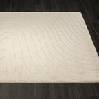 LUXE WEAVERS Modern Geometric Wave Cream 4x6 Area Rug - color: Cream, size: 4' x 6' (Rectangular)