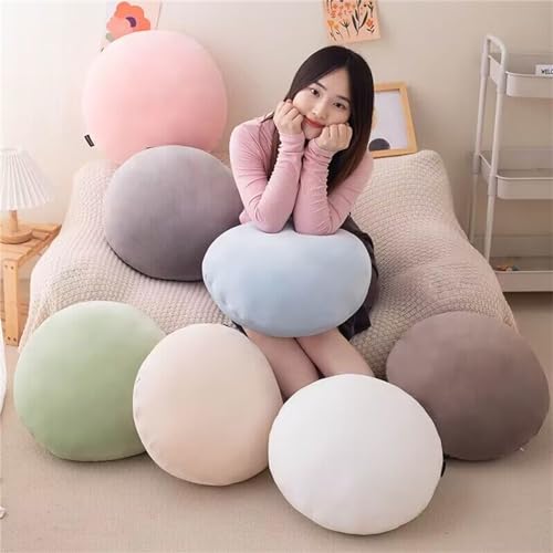MOJUN Round Throw Pillow, 15.7" Soft Solid Color Round Sofa Lumbar Pillow Floor Pillow Home Decorative Pillow Cushion for Couch Car Living Room Bedroom, Warm White - color: Warm White