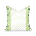 Hofdeco Premium Grandmillennial Coastal Hampton Patio Indoor Outdoor Throw Pillow Cover Only, 20"x20" Water Repellent for Backyard, Couch, Poolside, Grass Green Print Block Striped Lily of the Valley - color: Grass Green Block Print Striped Lily of the Va