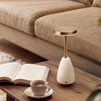 RONDURE 11.0" Ceramic Cordless Table Lamp, Portable Rechargeable Table lamp, Touch Dimmable Warm Ambient Lighting for Living Room, Bedroom, Dining Room, Fast Charging & Long Lasting - style: Lena