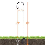 Ottsuls Shepherd-Hooks Adjustable for Bird-Feeder Lantern Plant-Hook Garden-Stake - Plant Stand Hanger for Outdoor Flower Basket, Bird Feeder Hanger Weddings Décor - size: 60 Inch, style: B-2 Pack