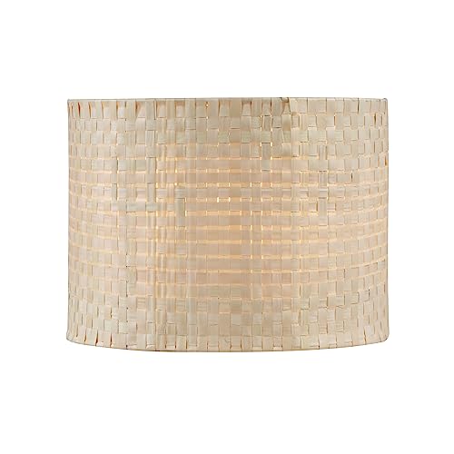 Aspen Creative 31603, Drum Spider Lamp Shade, Natural Palm Leaf, 12" Top x 12" Bottom x 9" Height - color: Palm Leaf