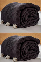 Muslin Blanket - Pure 100% Turkish Cotton Airy Soft Light Versatile Gauze Throw Blanket for Bed, Couch, Sofa (Black, Queen XL Size (95" x 95" inch)) - color: Black, size: Queen XL Size ( 95" x 95" inch )