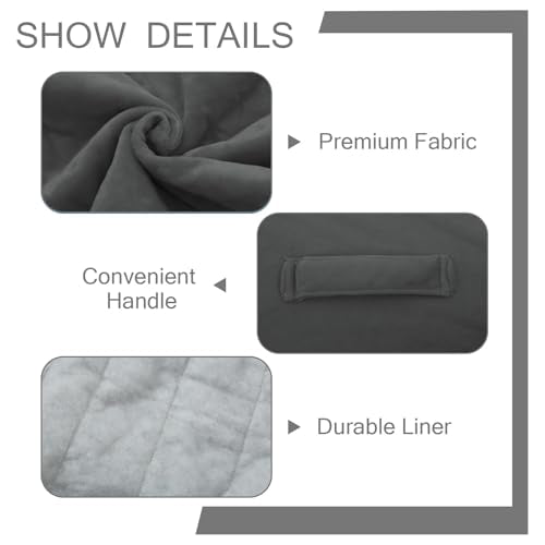 MeMoreCool Square Stuffed Pouf Ottoman Foot Rest, Floor Pouf Foot Stool with Foam Chunk Filling, Soft Stuffed Ottoman Footrest for Living Room - color: Grid Dark Grey