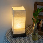 Dimmable Japanese Lamp Table Lantern • Small Warm Woven Glow Light • Nightstand Bedside Akari • Noguchi Style | UL Wire | Instructions + Lightbulb Included | (Ivory) - color: Ivory