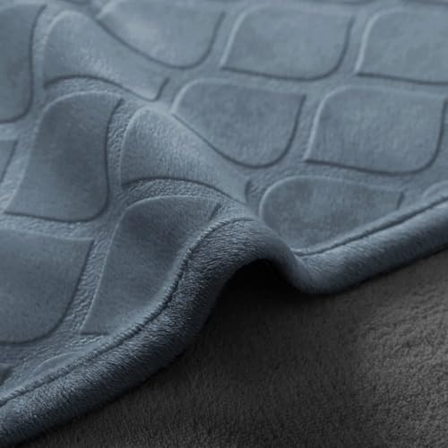 fuguitex Waterproof Dog Blanket Bed Cover Dog Crystal Velvet Moroccan Fuzzy Cozy Plush Pet Blanket Throw Blanket for Couch Sofa - color: Blue+grey, size: 40x60 Inch (Pack of 1)
