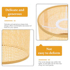 Rattan Lampshade 6.29X6.29X4.72 Inch Hand Woven Lamp Cover Natural Wicker Lamp Shade Soft Light Diffuser for Table Lamps Living Room Bedroom Decor