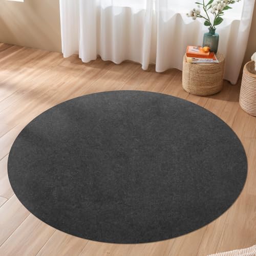 Waterproof Non-Slip Rug Pad, Round 7 Ft Carpet Pads for Large Area Rugs 1/8" Thick Felt Floor Protection Pad for All Floors and Finishes, Keep Rugs in Place and Provide Cushioning (7FT) - size: 7FT Round