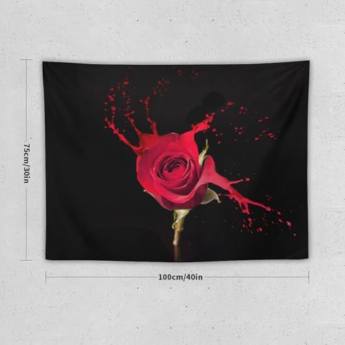 Flower Tapestry Red Rose Floral Printed Wall Hanging Modern Minimalist Design Soft Polyester Tapestry Wall Art Home Décor for Bedroom Living Room Dorm Wall Décor 40" x 30" - color: Flower_1, size: 40"L x 30"W