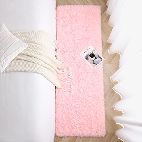 Jelymark Super Soft Shaggy Rug for Bedroom, 2x6 Feet Fluffy Carpet for Living Room, Fuzzy Indoor Plush Area Rug for Home Decor, Furry Floor Rugs for Dorm, Kids Nursery Rug for Girls, Pink - color: Baby Pink, size: 2' x 6' (Rectangular)