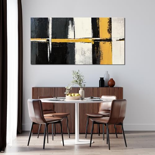 Canvas Wall Art Decor Wall Art Pictures for Living Room Abstract Art Work Black and White Wall Art Decor Modern Black Yellow Abstract Wall Art Prints For Bedroom Office Kitchen Home Wall Decor 20"x40" - color: XY-F, size: 40"L x 20"W