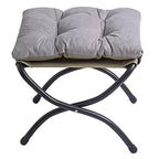 Foldable Upholstered Footstool, Space-Saving Washable Cushion, 18.5"x14.8"x15", 150lb, Indoor/Outdoor - Living Room/Bedroom/Patio Light Grey - color: Light Grey