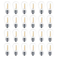 Meconard 24 Pack LED S14 Replacement Light Bulbs, Shatterproof Outdoor 1 Watt to Replace 11Watts String Incandescent Bulb, E26 Regular Medium Screw Base, 2200K Warm White, Non-Dimmable - color: Warm White, size: 24 Count (Pack of 1)