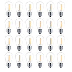 Meconard 24 Pack LED S14 Replacement Light Bulbs, Shatterproof Outdoor 1 Watt to Replace 11Watts String Incandescent Bulb, E26 Regular Medium Screw Base, 2200K Warm White, Non-Dimmable - color: Warm White, size: 24 Count (Pack of 1)
