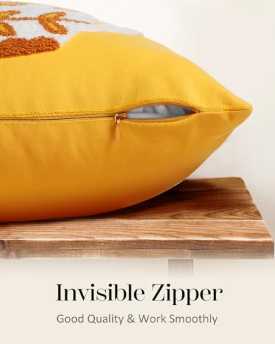 Embroidered Throw Pillow Cover - 18x18 Decorative Pillow Cover with Zipper Aesthetic Cute Design Boho Spring Summer Cozy Throw Pillowcase for Living Room Couch Sofa Bed, Floral Vase - color: Floral Vase, size: 18" x 18" (Pack of 1)