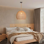 Arturesthome 1 Light Natural Rattan Pendant Light Fixture,Woven Pendant Light Wicker Chandelier,Hanging Ceiling Light,Handmade Lampshade,Rope Lamp for Kitchen Island W19.6in X H 17.7in - size: 19.6″W x 18″H