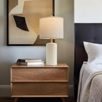 G-SAFAVA 20.25" Small Single Table Lamp for Bedroom Modern Ceramic Nightstand Lamp Farmhouse Bedside Lamp Boho Living Room Lamp White End Side Table Lamp - color: Lime White - Single