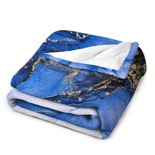Modern Marble Blanket, Abstract Luxury Baroque Golden Dark Blue Stone Veins Pattern Soft Warm Cozy Plush Flannel Covers for Livingroom Bedroom Couch Chair Camping Travel Home Decor Tapestry 30x40in - color: Abstract-20, size: 30W" x 40L"