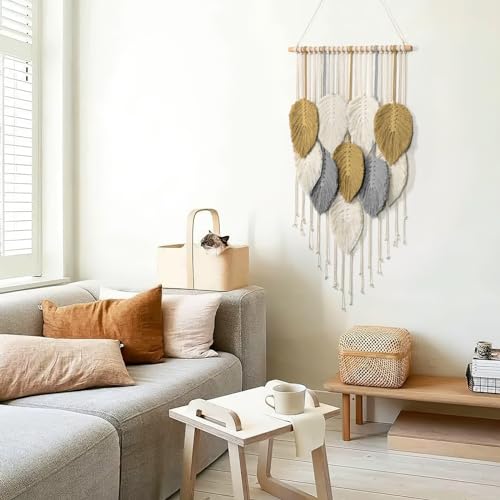 LOMOHOO Macrame Wall Hanging,Boho Home Decor,Bohemian Woven Decoration for Bedroom Living Room Apartment Dorm Gallery Perfect Handmade Gift Ideas 16.5" W x 30.7" L - color: 16.5" W x 30.7" L